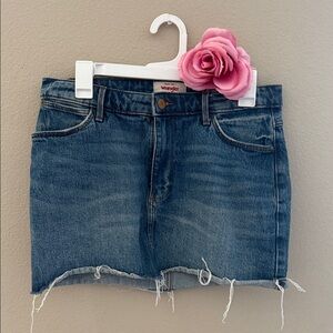 Wrangler Denim Mini Skirt in Faded Blue